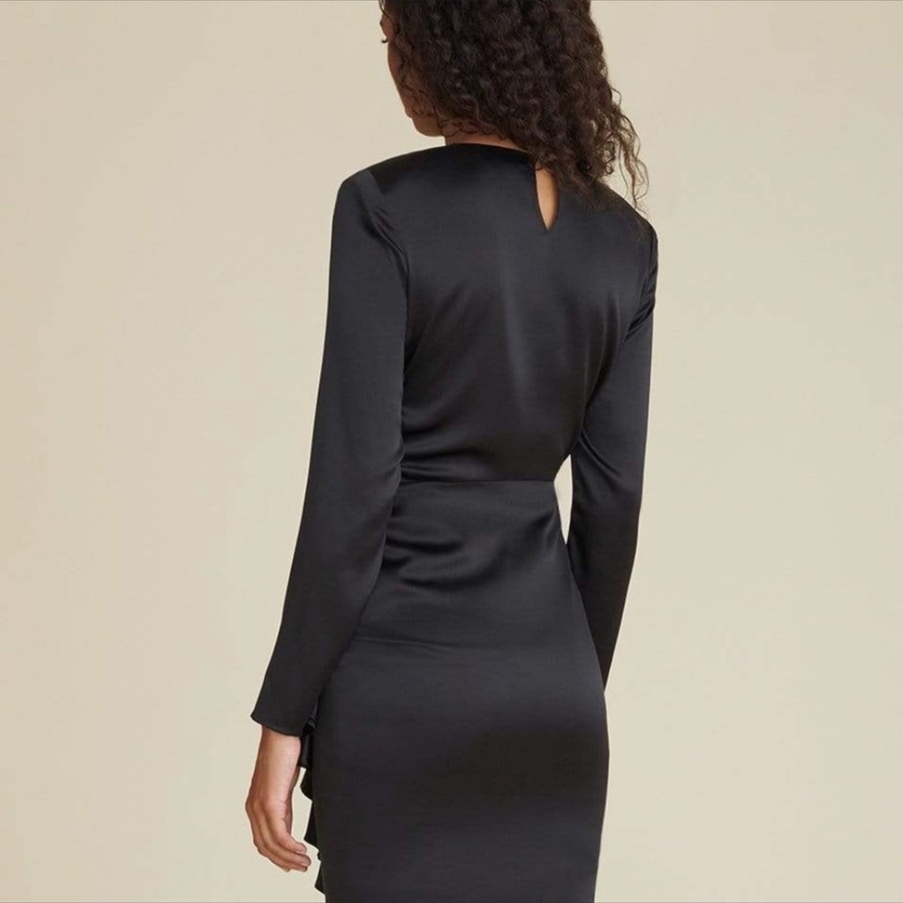 VERONICA BEARD Black Rula Ruched Dress M/6 - Picture 2 of 5